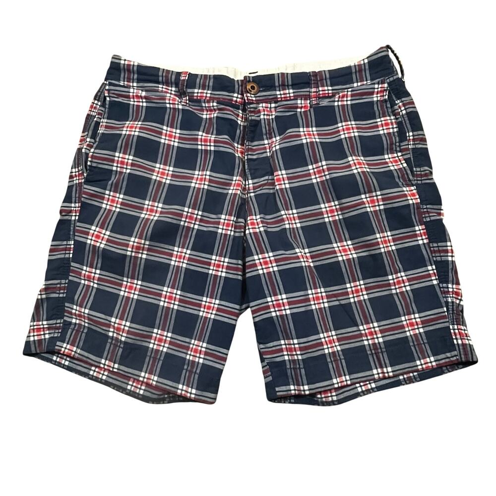 Hollister Plaid Shorts Men’s 34 Chino Flat Front Casual Preppy Summer